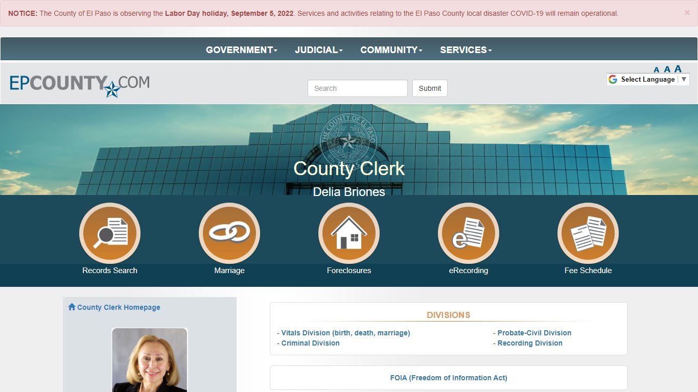 County of El Paso Texas - County Clerk - El Paso County, Texas