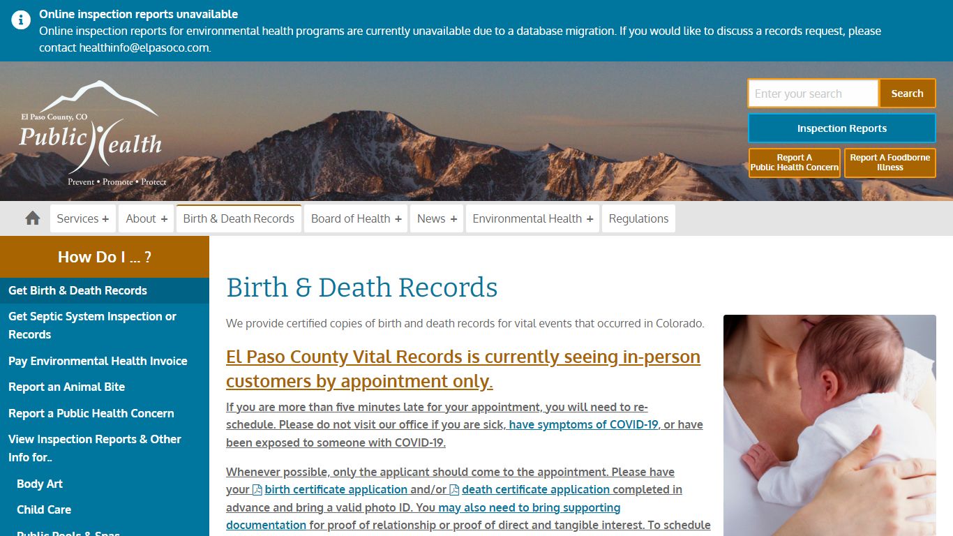 Birth & Death Records | El Paso County Public Health