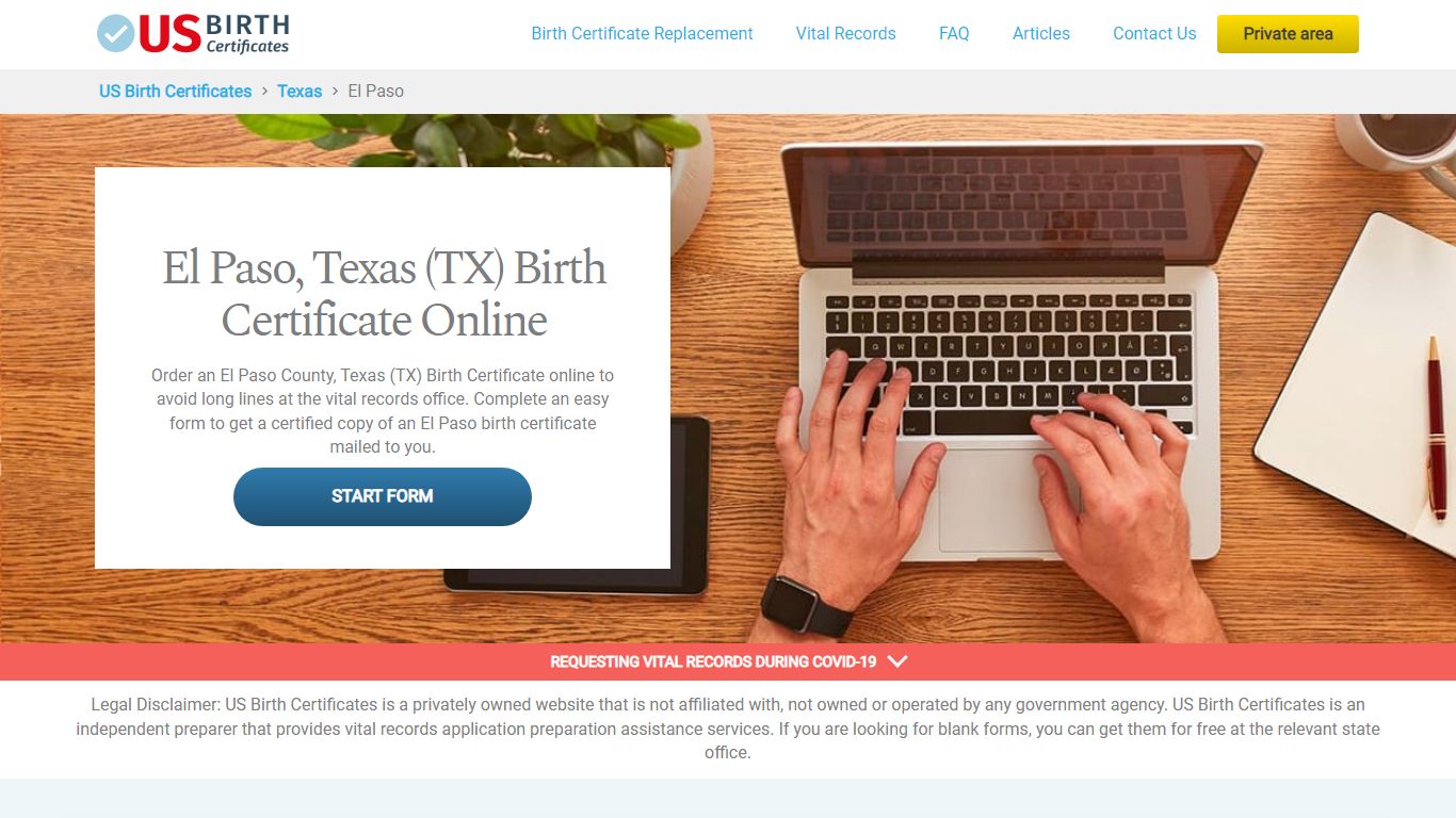 El Paso (TX) Birth Certificate Online - US Birth Certificates
