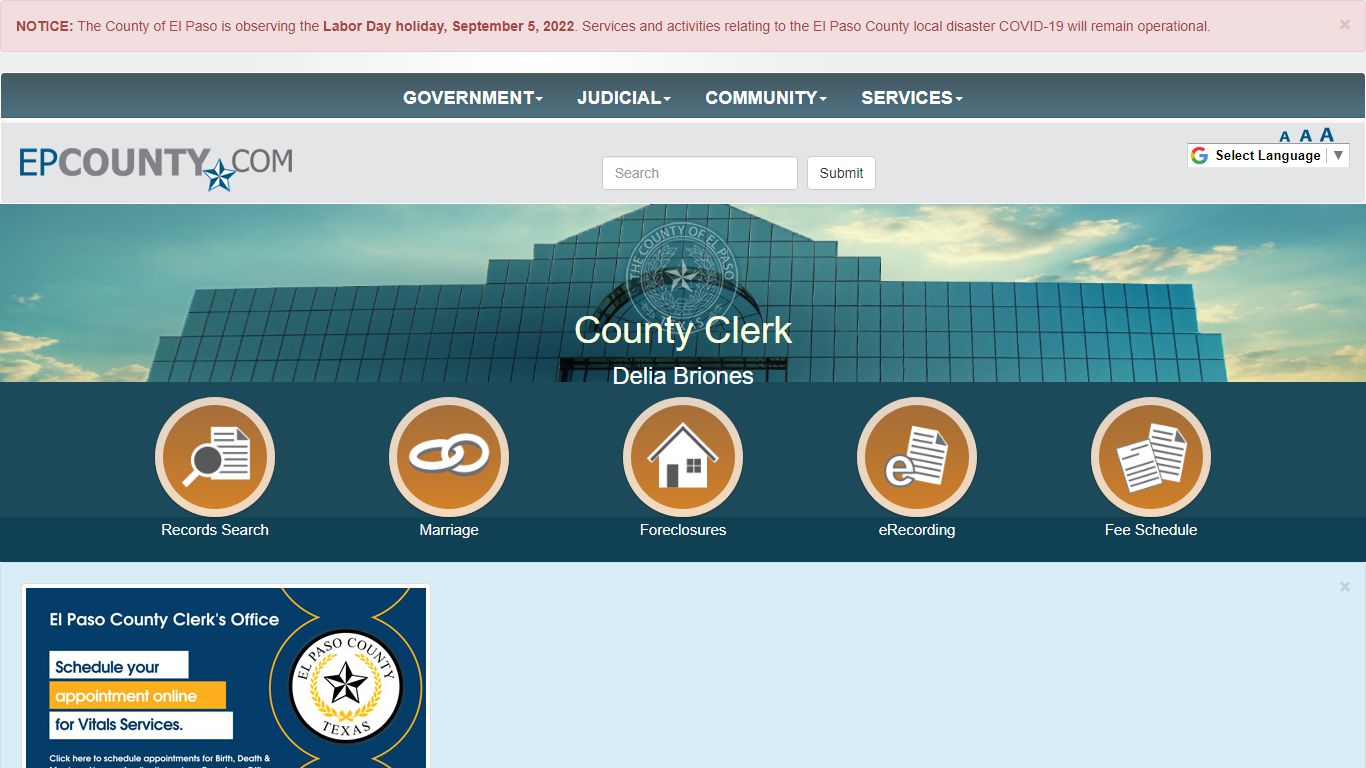 County of El Paso Texas - County Clerk - El Paso County, Texas